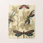 Kleurrijke libellen die boven bladeren drijven legpuzzel (Verticaal)