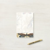 Kleurrijke libellen die boven bladeren drijven post-it® notes (Op bureau)