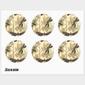 Kleurrijke libellen die boven bladeren drijven ronde sticker (Vel)