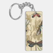 Kleurrijke libellen die boven bladeren drijven sleutelhanger (Voorkant Links)