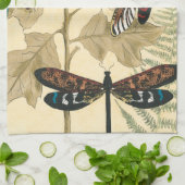 Kleurrijke libellen die boven bladeren drijven theedoek (Gevouwen)