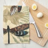 Kleurrijke libellen die boven bladeren drijven theedoek (Quarter Fold)