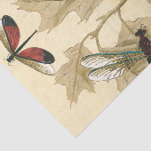 Kleurrijke libellen die boven bladeren drijven tissuepapier (Detail)