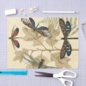 Kleurrijke libellen die boven bladeren drijven tissuepapier (Craft)