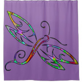 kleurrijke libellen douchegordijn (Voorkant)