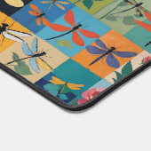 Kleurrijke Libellen En Rozen Patchwork Bureaumat (Hoek)