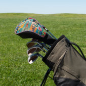 Kleurrijke Libellen En Rozen Patchwork Golfheadcover (Insitu)