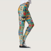 Kleurrijke Libellen En Rozen Patchwork Leggings (Rechts)