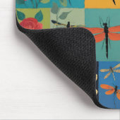 Kleurrijke Libellen En Rozen Patchwork Muismat (Hoek)