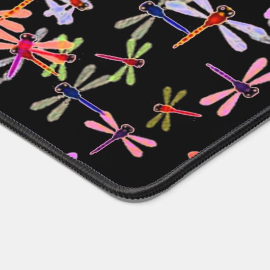 kleurrijke libellen gepersonaliseerd bureaumat (Hoek)