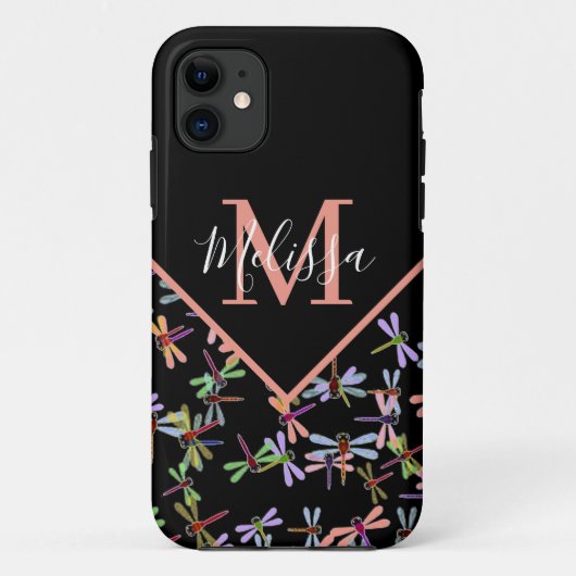 Kleurrijke libellen gepersonaliseerd Case-Mate iPhone case (Achterkant)