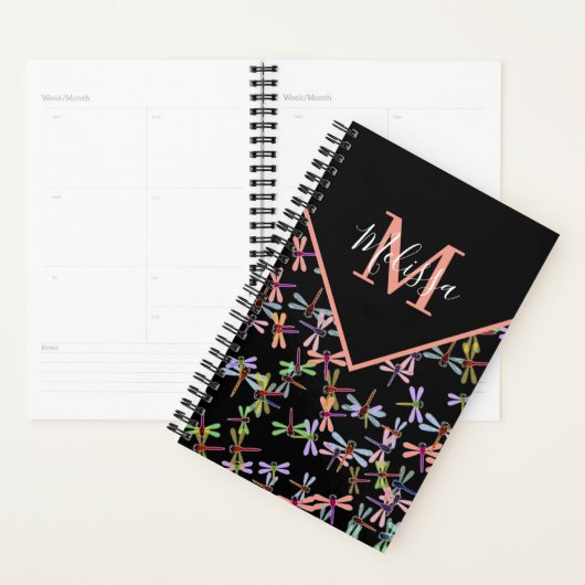 Kleurrijke libellen gepersonaliseerd planner (Display)