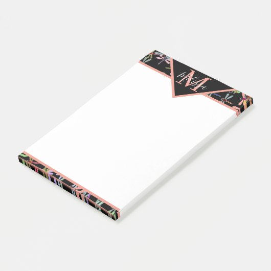 Kleurrijke libellen gepersonaliseerd   post-it® notes (Schuin)