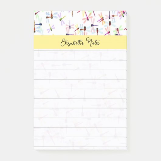 Kleurrijke libellen gepersonaliseerd post-it® notes (Voorkant)