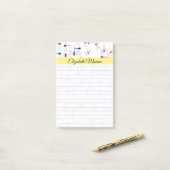 Kleurrijke libellen gepersonaliseerd post-it® notes (Op bureau)