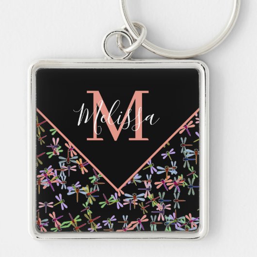 Kleurrijke libellen gepersonaliseerd sleutelhanger (Voorkant)