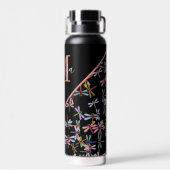 Kleurrijke libellen gepersonaliseerd waterfles (Achterkant)