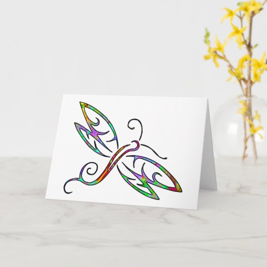 Kleurrijke libellen kaart (Gele Bloem)