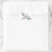 Kleurrijke libellen ronde sticker (Tas)