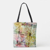 Kleurrijke libellen tote bag (Achterkant)
