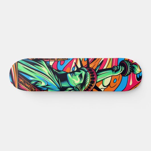 Kleurrijke Liberty Lady skateboard (Horizontaal)