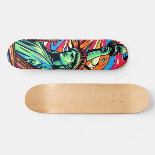 Kleurrijke Liberty Lady skateboard (Horizontaal)
