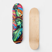 Kleurrijke Liberty Lady skateboard (Voorkant)