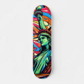 Kleurrijke Liberty Lady skateboard (Voorkant)