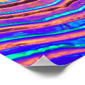 Kleurrijke lichten achter Wavy Glass Poster (Hoek)