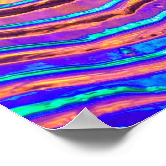 Kleurrijke lichten achter Wavy Glass Poster (Hoek)