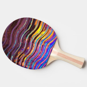Kleurrijke lichten achter Wavy Glass Tafeltennisbatje