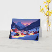 Kleurrijke Lichten in Mountain Village Kaart (Gele Bloem)