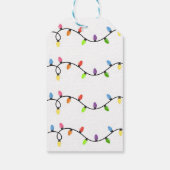 Kleurrijke Lichten Santa Reindeer Kerstmis Cadeaulabel (Achterkant)