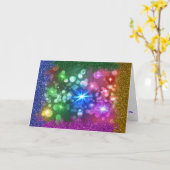Kleurrijke lichten van het Wenskaart van Kerstmis Kaart (Gele Bloem)