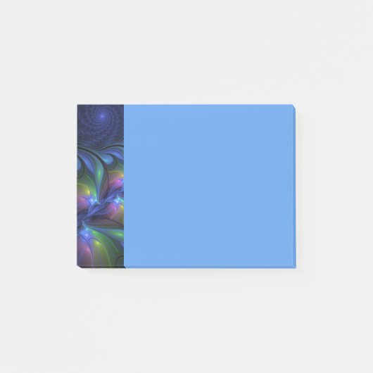 Kleurrijke Lichtgevende Abstracte Blauwe Roze Groe Post-it® Notes (Voorkant)