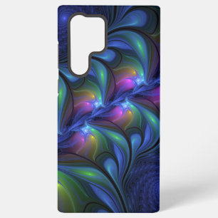 Kleurrijke Lichtgevende Abstracte Blauwe Roze Groe Samsung Galaxy Hoesje