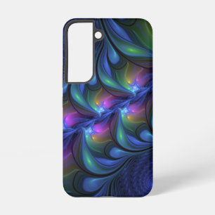 Kleurrijke Lichtgevende Abstracte Blauwe Roze Groe Samsung Galaxy Hoesje