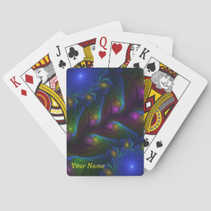 Kleurrijke Lichtgevende Abstracte Moderne Fractale Pokerkaarten