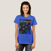 Kleurrijke Lichtgevende Abstracte Moderne Fractale T-shirt (Voorkant volledig)