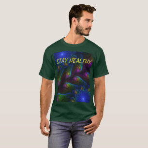 Kleurrijke Lichtgevende Abstracte Moderne Fractale T-shirt