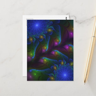 Kleurrijke Lichtgevende Abstracte Moderne Trippy F Briefkaart