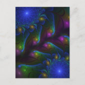 Kleurrijke Lichtgevende Abstracte Moderne Trippy F Briefkaart (Voorkant)