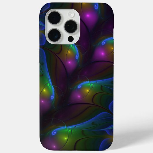 Kleurrijke Lichtgevende Abstracte Moderne Trippy F Case-Mate iPhone Case (Achterkant)