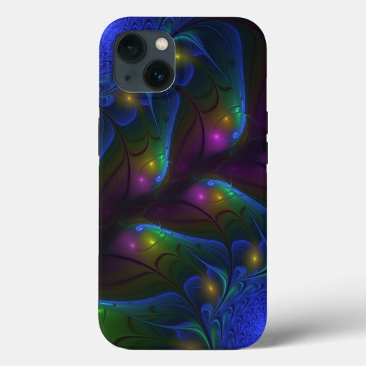 Kleurrijke Lichtgevende Abstracte Moderne Trippy F Case-Mate iPhone Case (Achterkant)