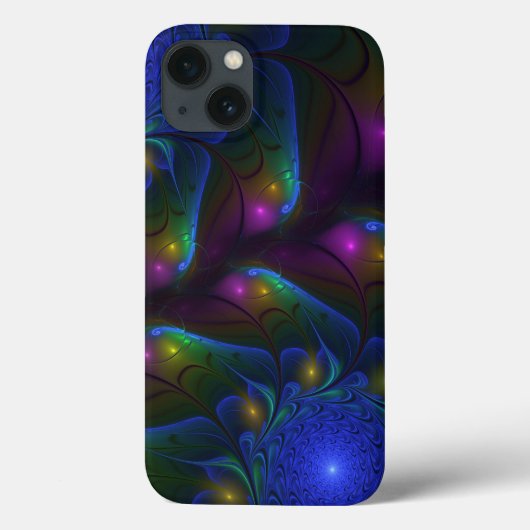 Kleurrijke Lichtgevende Abstracte Moderne Trippy F Case-Mate iPhone Case (Achterkant)
