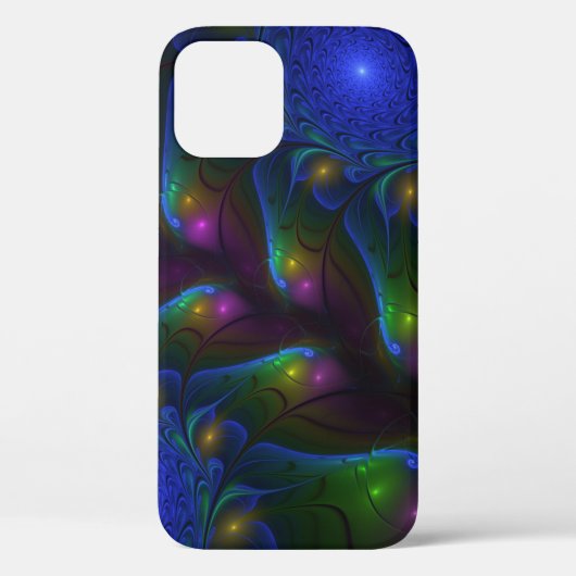 Kleurrijke Lichtgevende Abstracte Moderne Trippy F Case-Mate iPhone Case (Achterkant)