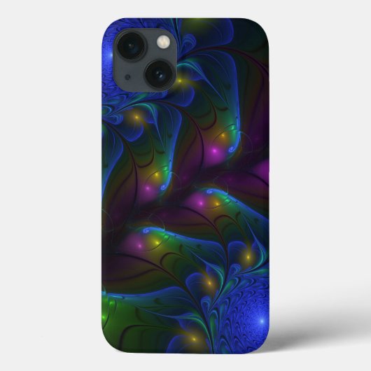 Kleurrijke Lichtgevende Abstracte Moderne Trippy F Case-Mate iPhone Case (Achterkant)