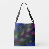 Kleurrijke Lichtgevende Abstracte Moderne Trippy F Crossbody Tas (Achterkant)