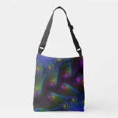 Kleurrijke Lichtgevende Abstracte Moderne Trippy F Crossbody Tas (Voorkant)