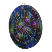 Kleurrijke Lichtgevende Abstracte Moderne Trippy F Dartbord (Voorkant Rechts)